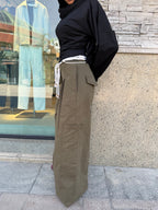 Cargo Wide-Leg Pants - Olive
