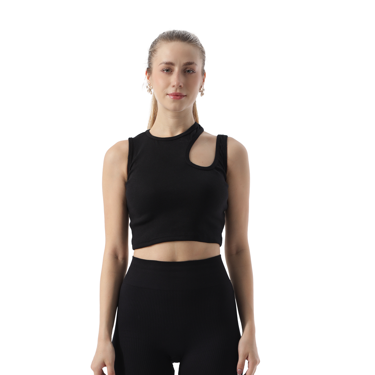 RIBBED CUT OUT SHOULDER