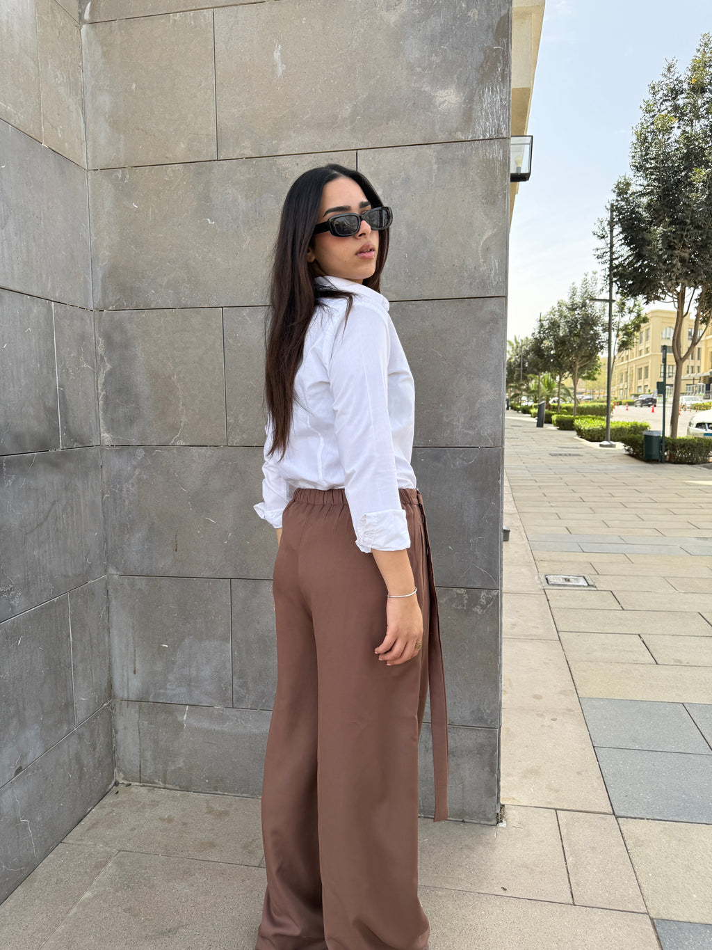 Flowy Wrap Pants - Cafe
