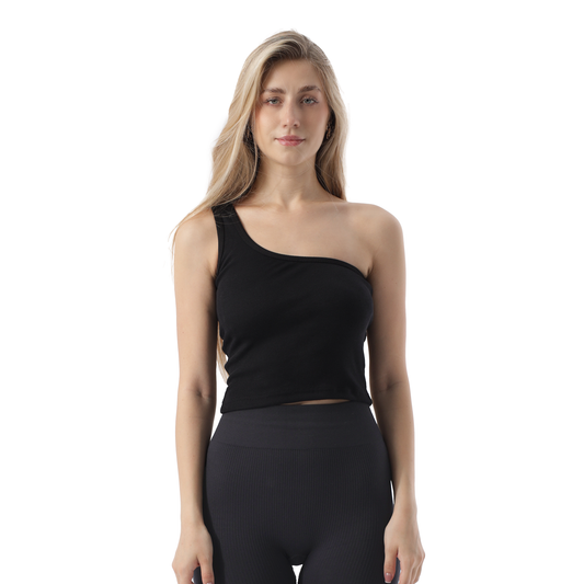 RIBBED ONE SHOULDER
