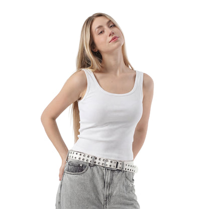 RIBBED TANK TOP WIDE NECK