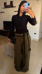 Cargo Wide-Leg Pants - Olive