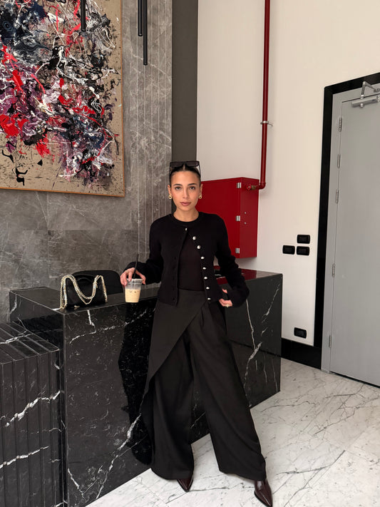 Flowy Wrap Pants - Black