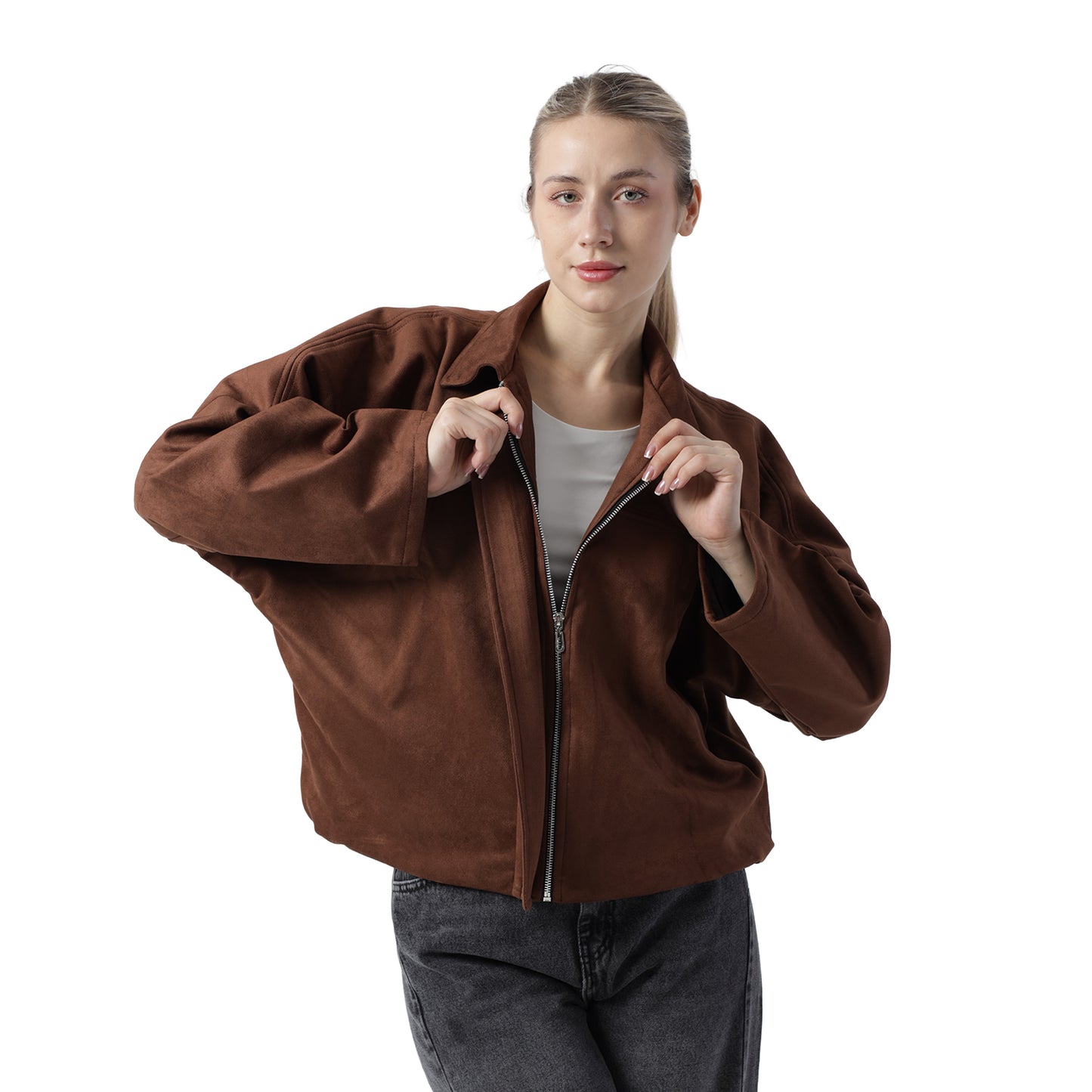 Suede-jacket Brown