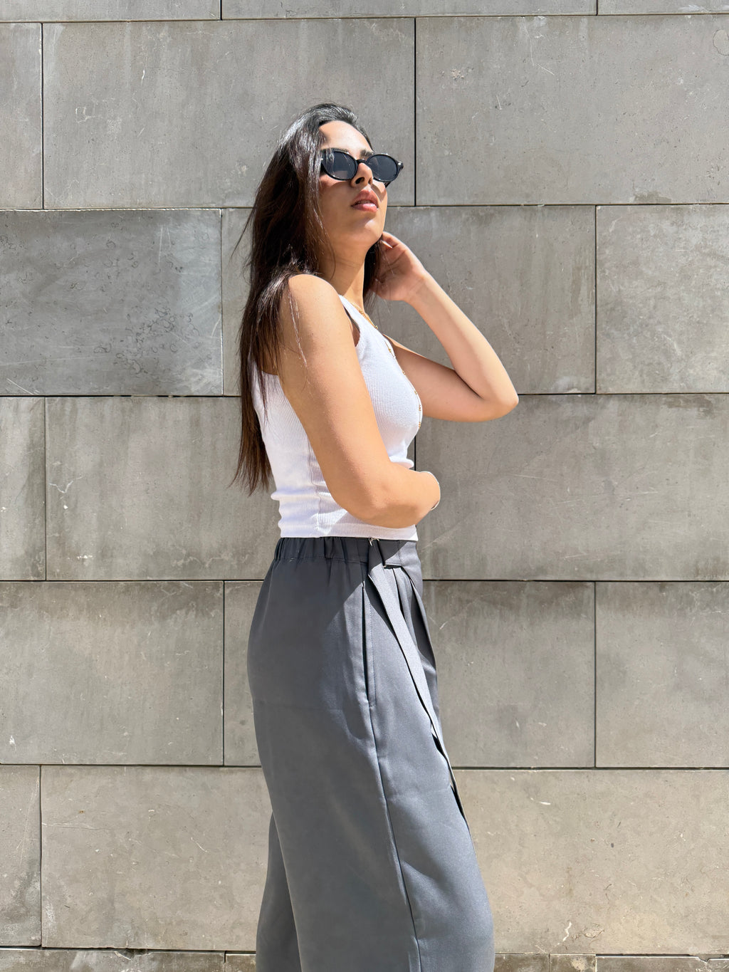Flowy Wrap Pants - Dark Gray