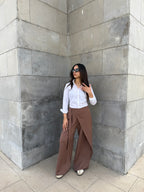 Flowy Wrap Pants - Cafe