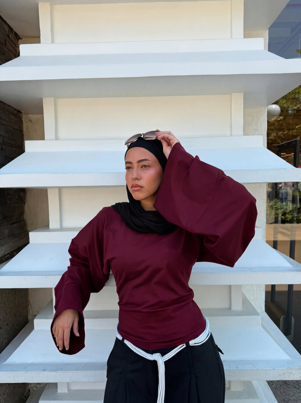 Everyday Waist-Fit Top - Burgundy