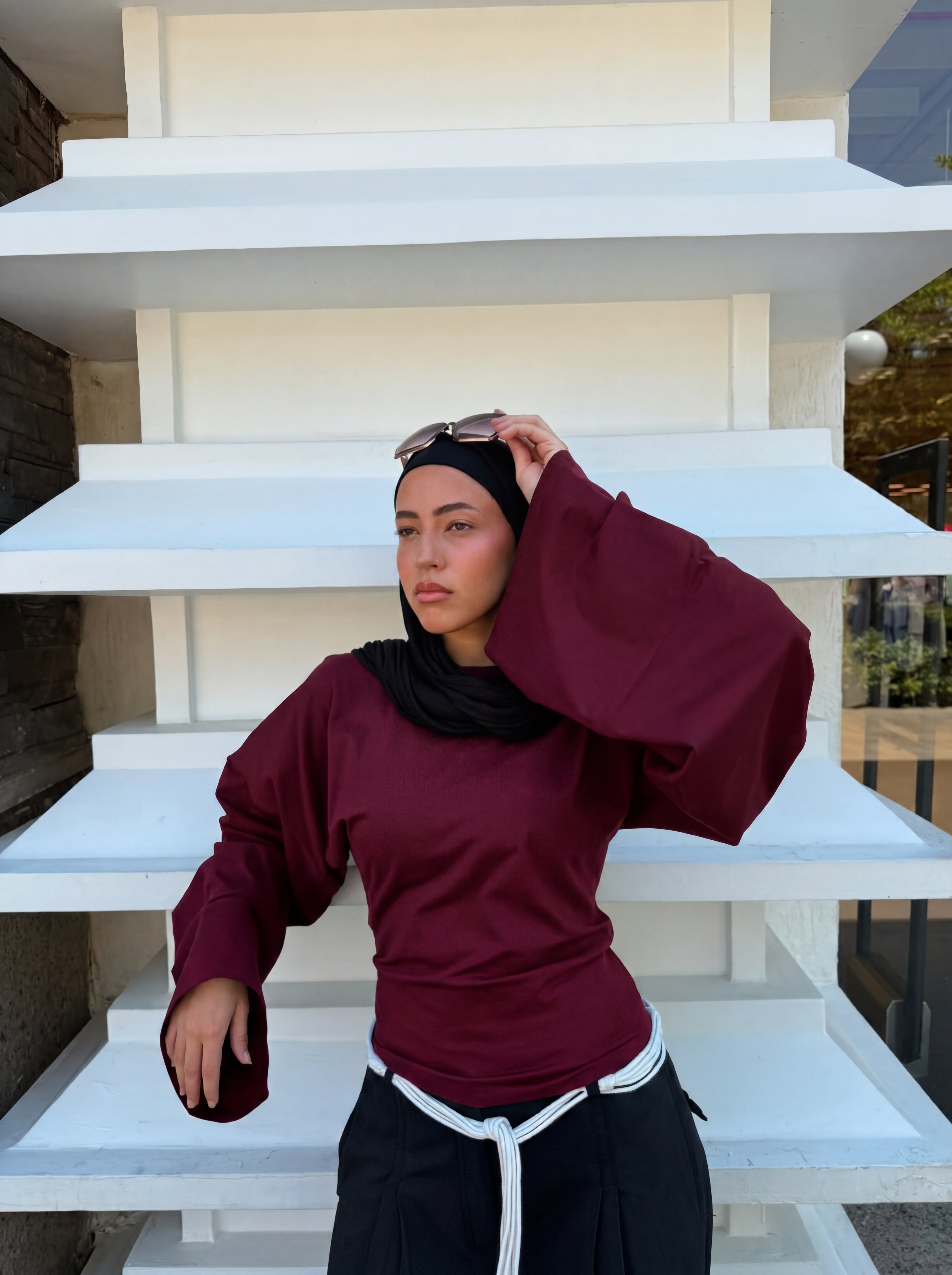 Everyday Waist-Fit Top - Burgundy