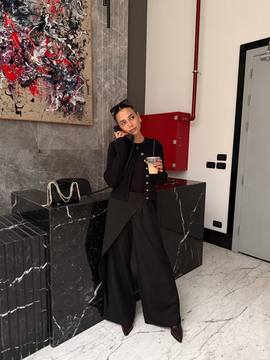 Flowy Wrap Pants - Black