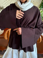 Luna Linen Blouse - Brown